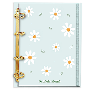 Fichário Personalizado Reposicionável Pautado: Floral AZ09