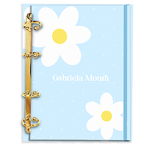 Fichário Personalizado Reposicionável Pautado: Floral AZ10