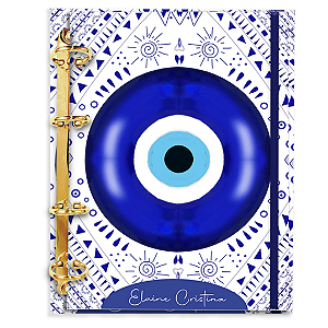 Fichário Personalizado Reposicionável Pautado: Olho Grego 06