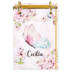 Bloco Fichário A5 Personalizado Reposicionável: Borboleta 28