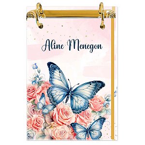 Bloco Fichário A5 Personalizado Reposicionável: Borboleta 24
