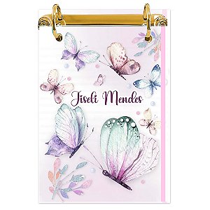Bloco Fichário A5 Personalizado Reposicionável: Borboleta 21