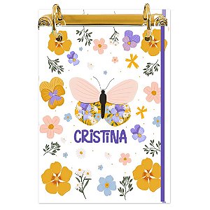 Bloco Fichário A5 Personalizado Reposicionável: Borboleta 09