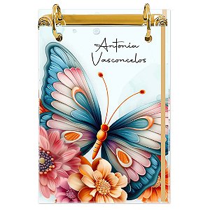 Bloco Fichário A5 Personalizado Reposicionável: Borboleta 07