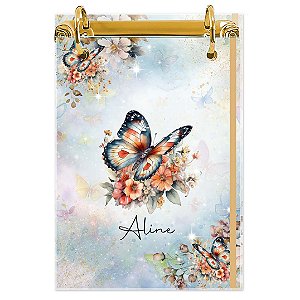 Bloco Fichário A5 Personalizado Reposicionável: Borboleta 06