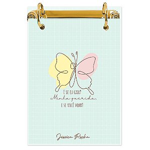Bloco Fichário A5 Personalizado Reposicionável: Borboleta 05