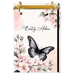Bloco Fichário A5 Personalizado Reposicionável: Borboleta 02