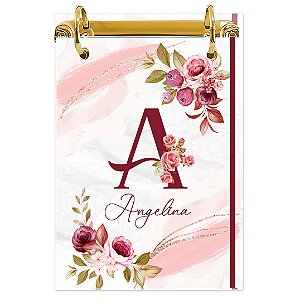 Bloco Fichário A5 Personalizado: Inicial do seu Nome 01