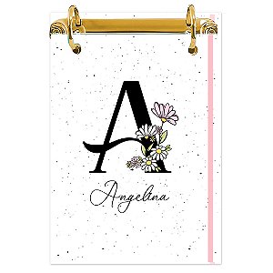 Bloco Fichário A5 Personalizado: Inicial do seu Nome 03