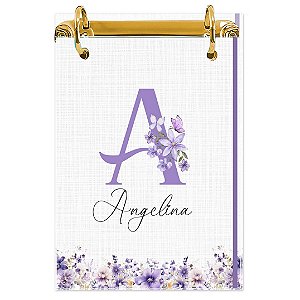 Bloco Fichário A5 Personalizado Reposicionável: Inicial do seu Nome 18