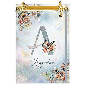 Bloco Fichário A5 Personalizado: Inicial do seu Nome 08