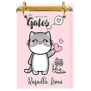 Bloco Fichário A5 Personalizado Reposicionável: Gatinha 03