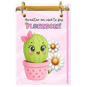 Bloco Fichário A5 Personalizado Reposicionável: Cacto 03