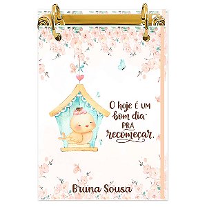 Bloco Fichário A5 Personalizado Reposicionável: Passaro 02