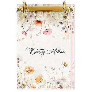 Bloco Fichário A5 Personalizado Reposicionável: Floral 10