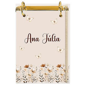 Bloco Fichário A5 Personalizado Reposicionável: Floral 11
