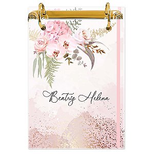 Bloco Fichário A5 Personalizado Reposicionável: Floral 15
