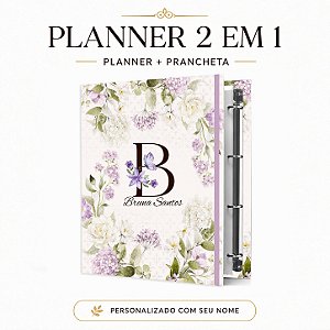 Planner Fichário 2 em 1: Coleção 2027 - Floral Roxa