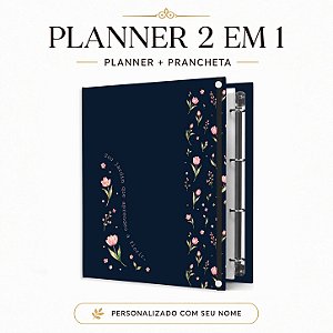 Planner Fichário 2 em 1: Coleção 2027 - JARDIM QUE APRENDEU A FLORIR - Azul