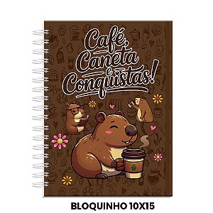 Bloquinho 10x15 c/90 Folhas Brancas - Café, Caneta e Conquistas