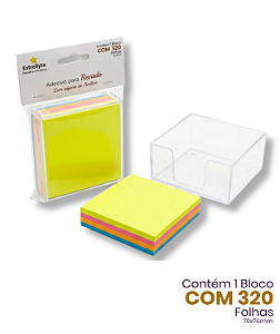 Bloco Adesivo para Recados com Suporte Acrílico – Estrellyta