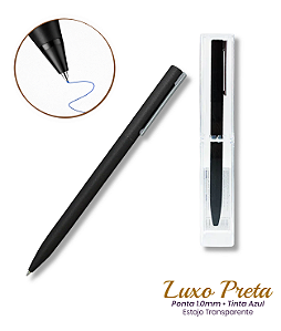 Caneta esferográfica Luxo Preta com Estojo Transparente I Estrellyta