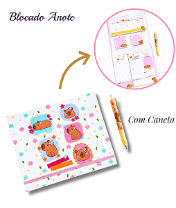 Blocodo Anote - Capivarinha com Bloquinhos Destacáveis + Caneta | Estrellyta