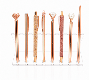 Kit Canetas Luxo ROSE com 8 Unidades – Escrita Azul Premium | Estrellyta