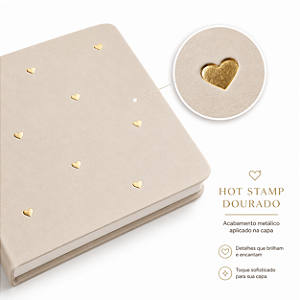 Hot Stamp Corações Espalhadinhos Dourado