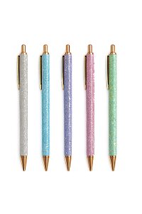 Kit 5 Caneta Luxo Glitter Candy