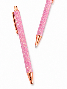 Caneta Luxo Brilho Rose Gold – Esferográfica Azul 1.0 mm