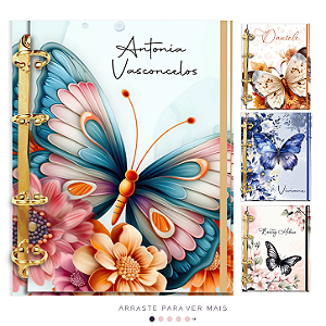 Agenda Fichário Personalizada Reposicionável: Coleção Borboletas
