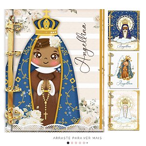 Agenda Fichário Personalizada Reposicionável: Coleção Santinha