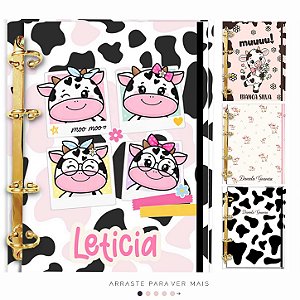 Agenda Fichário Personalizada Reposicionável: Vaquinha