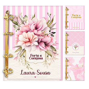 Agenda Fichário Personalizada Reposicionável Coleção Sou Rosa