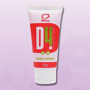 D4 Lubrificante Beijável Sabor Morango 60g