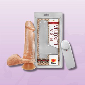 Pênis Realístico com Escroto, Vibro e Vensota 17 x 4,5 cm - Sexy Fantasy