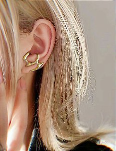 Brinco Contorno Abstrato Dourado