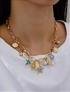 Cordão Pingentes Summer Azul