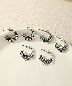 Trio Argolinhas Betina Aço