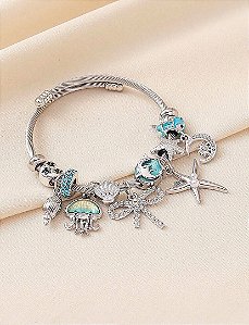 Pulseira Pingentes Medusa Azul