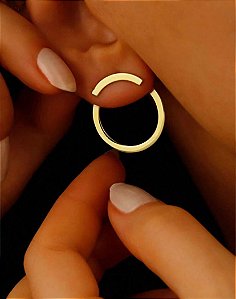 Ear Jacket Círculo Dourado