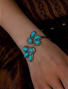 Bracelete Zínia Turquesa