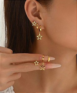 Trio Estrelado Dourado