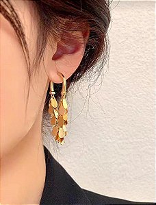Brinco Argola Medalhinhas Dourado