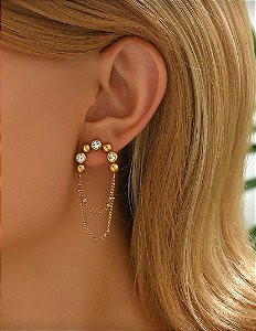 Brinco Jessica Correntinhas dourado