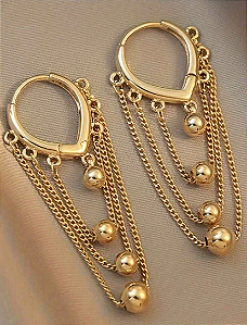 Argolinha Correntes Helena Dourada