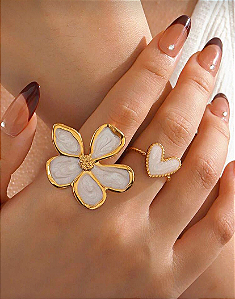 Dupla Anéis Reguláveis Esmaltados Carolina