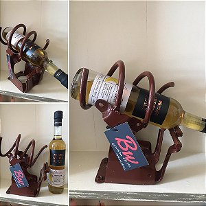Suporte vinho - mola marrom