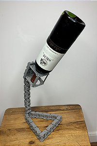 Suporte vinho - correia cinza